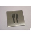 Pictogramme inox 75 x 75 mm restaurant