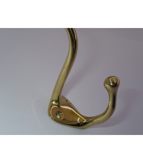 Crochet double laiton massif poli brillant