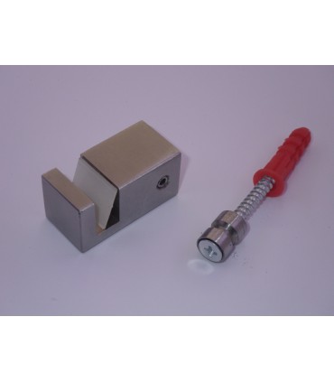 Fixation miroir Quadra inox brossé avec fixation