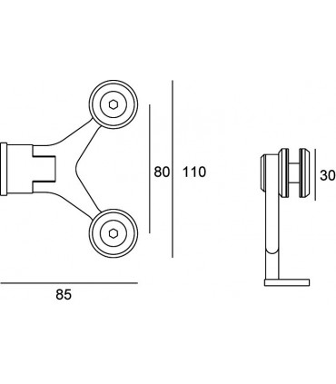 Spider charniére 2 branches inox brossé