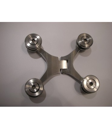 Spider charnière 4 branches verre / verre