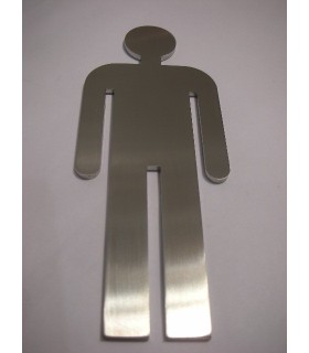 120 mm Toilettes Dames Messieurs auto-adhésif 2 pictogrammes découpés en acier inox 