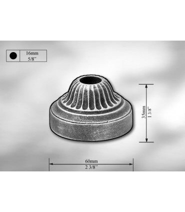 Cache scellement en fonte grise pour Ø 16 mm