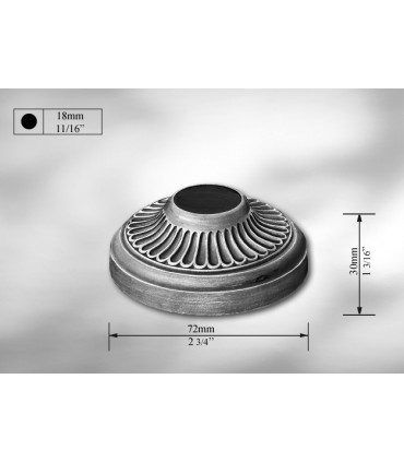 Cache scellement en fonte grise pour Ø 18 mm