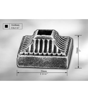 Platine cache-scellement rectangle de 16 x 8 mm