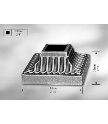 Platine cache-scellement carré de 20 mm