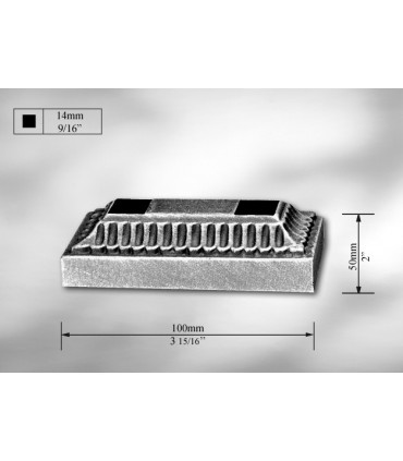 Platine cache-scellement carré de 14 mm double