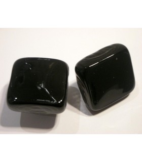 Poignée bouton verre carré noir Poignée bouton verre carré noir