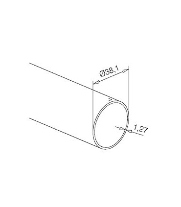 Tube chromé brillant diamètre 38.1 mm