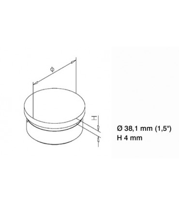 Bouchon plat pour Ø 38.1 mm