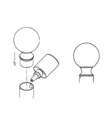 Embout sphérique montage