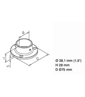 Embase Ø 75 à visser technique
