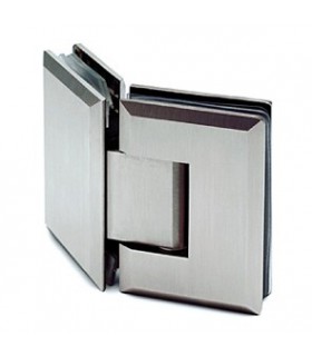 Charnière 135° inox brossé verre / verre Charnière 135° inox brossé verre / verre