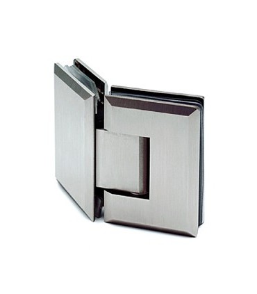 Charnière 135° inox brossé verre / verre