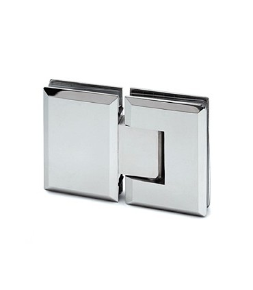 Charnière 180° verre / verre poli brillant