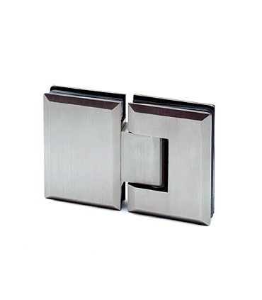 Charnière 180° verre / verre inox brossé