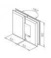 Charnière 180° verre / verre technique