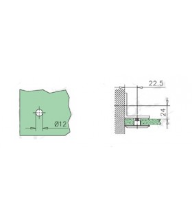 Fixation mur / verre 90° encoche Fixation mur / verre 90° encoche