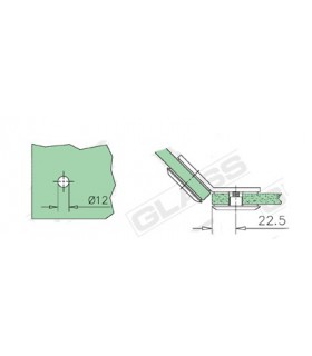 Fixation verre / verre 135° encoche Fixation verre / verre 135° encoche