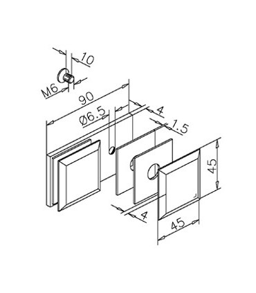 Fixation verre / verre 180° technique