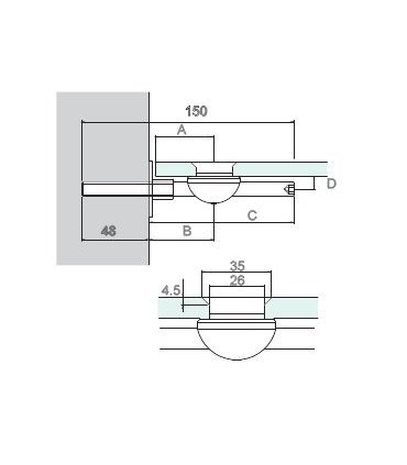Support variable pour étagère en verre technique