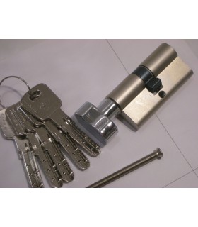 Cylindre européen clé et bouton nickelé Cylindre européen clé et bouton nickelé