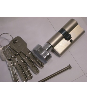 Cylindre européen clé et bouton nickelé