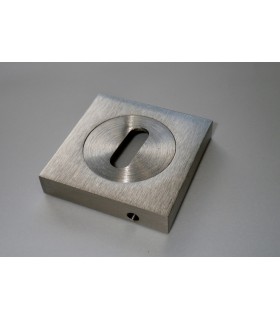 Rosace carrée pour entrée de clé L nickel satiné Rosace carrée pour entrée de clé L nickel satiné