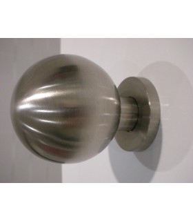 Bouton inox sur rosace Bouton inox sur rosace