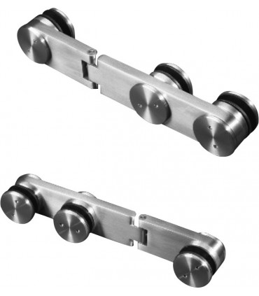 Charnière inox verre / verre