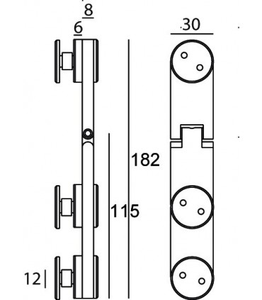 Charnière inox verre / verre