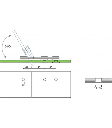 Charnière inox verre / verre
