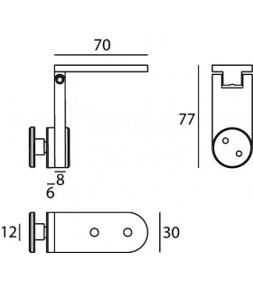 Charnière inox verre / verre