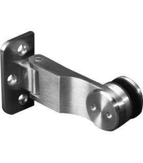 Charnière inox ouverture à 90° mur sur verre