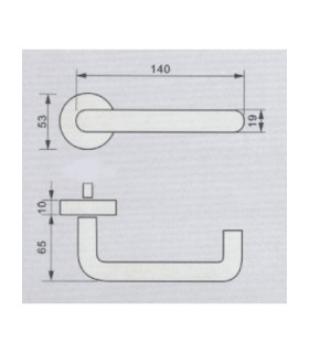 Poignée béquille double coude technique