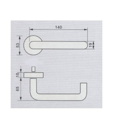 Poignée béquille double coude technique