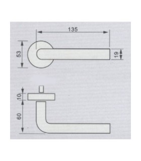 Poignée béquille simple coude technique