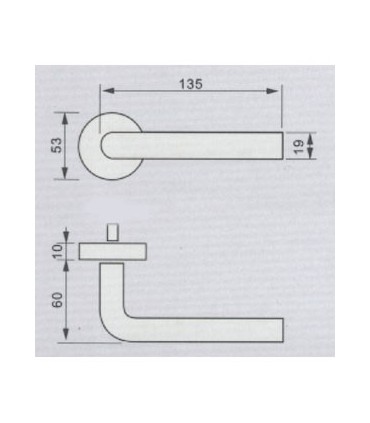 Poignée béquille simple coude technique