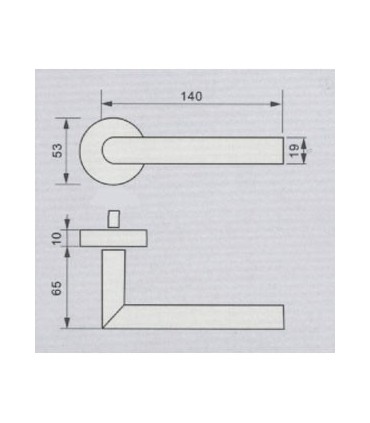 Poignée béquille angulaire technique