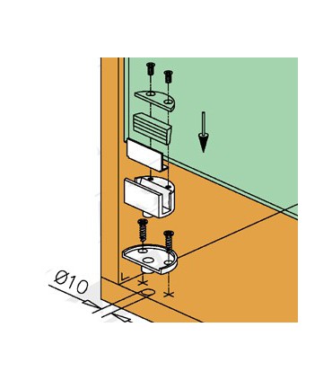 Charniéres pour porte de vitrine