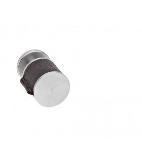 Poignée bouton fixe série Skin cuir brun Poignée bouton fixe série Skin cuir brun