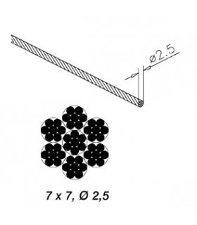 Câble inox diamètre 2.5 mm Câble inox diamètre 2.5 mm
