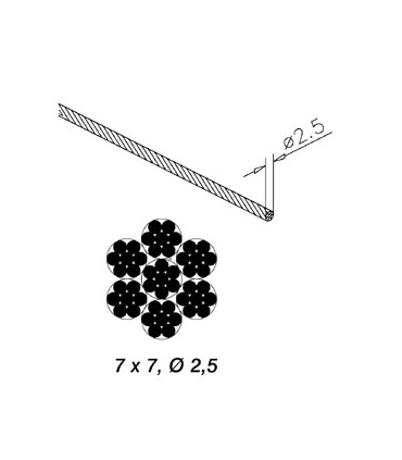 Câble inox diamètre 2.5 mm