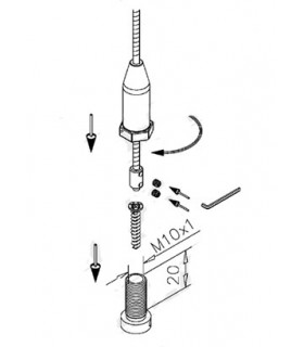 Fixation basse pour câble Ø 2.5 mm Fixation basse pour câble Ø 2.5 mm