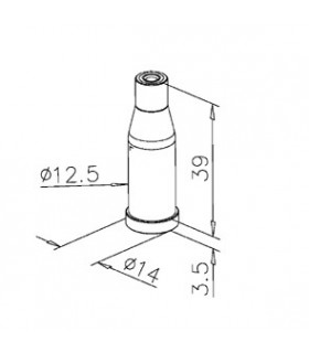 Fixation haute ou basse pour câble Ø 2.5 mm Fixation haute ou basse pour câble Ø 2.5 mm