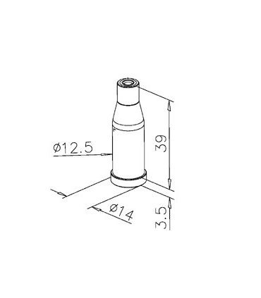 Fixation haute ou basse pour câble Ø 2.5 mm