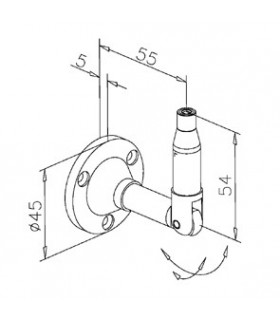 Fixation pivotante pour câble Ø 2.5 mm Fixation pivotante pour câble Ø 2.5 mm