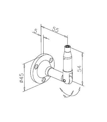 Fixation pivotante pour câble Ø 2.5 mm