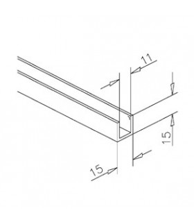 Profil aluminium de 15 x 15 x 15 mm Profil aluminium de 15 x 15 x 15 mm