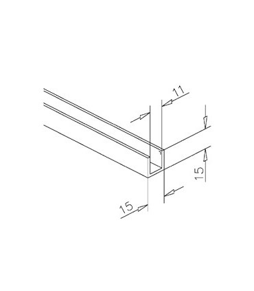 Profil aluminium de 15 x 15 x 15 mm